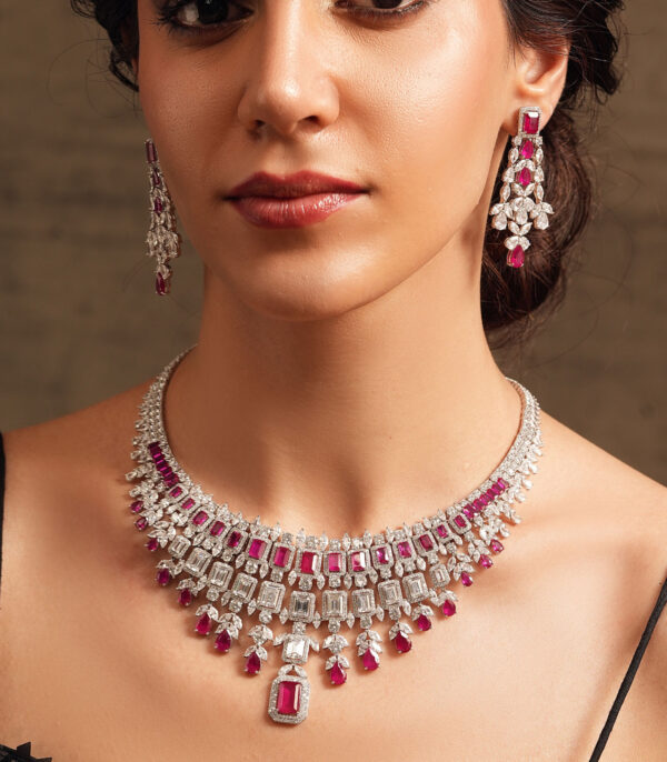 Ruby Diamond Necklace Set