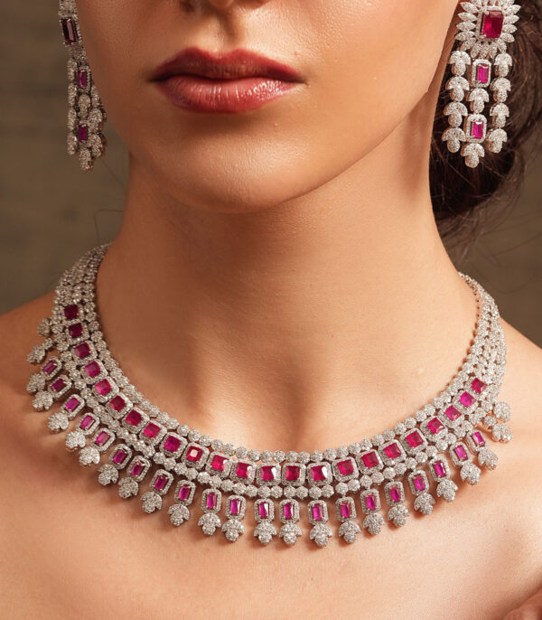 Ruby Cascade Necklace Set - Image 2