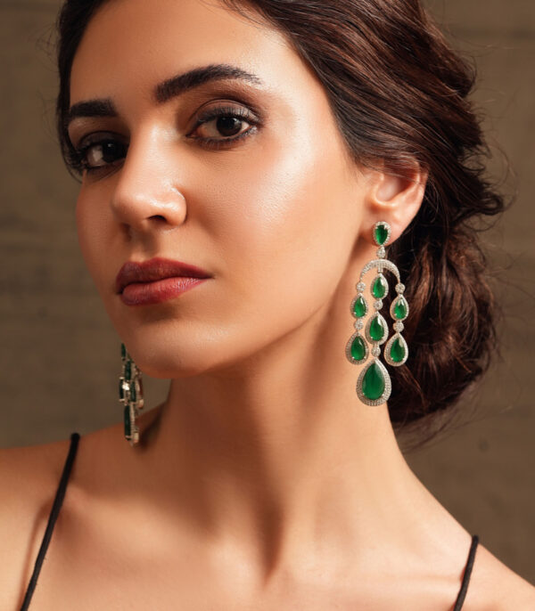 Emerald Drop Diamonds Earring