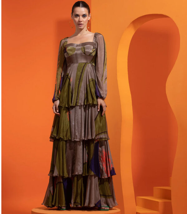 FOUR TIERED CHIFFON DRESS