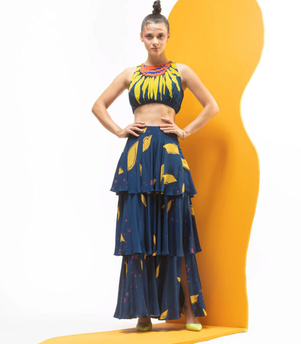 THREE TIERED SKIRT WITH CROP TOP