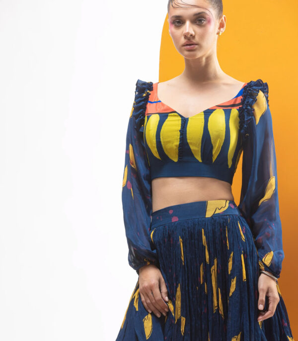 CRINKELED MINI SKIRT WITH CROP TOP - Image 4