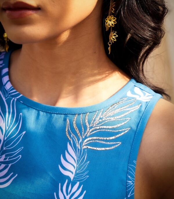 Leaf-printed kurta set - Image 3