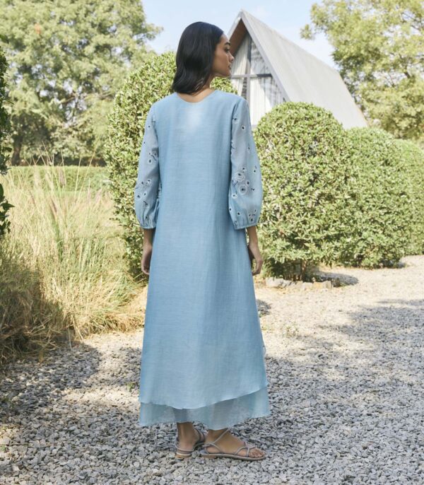 Sky floral embroidered dress - Image 2