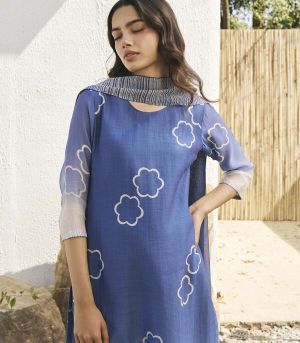 Ocean blue kurta set - Image 4