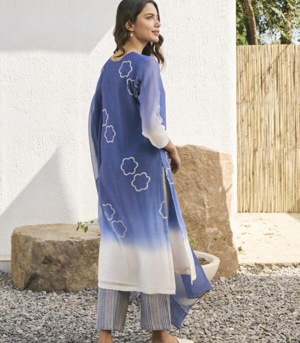 Ocean blue kurta set - Image 2