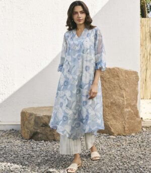 Powder blue pintuck co-ord set