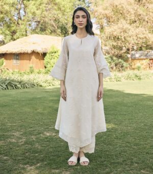 Pearl applique embroidered co-ord set