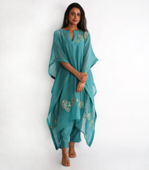 Teal Green Kaftan Set