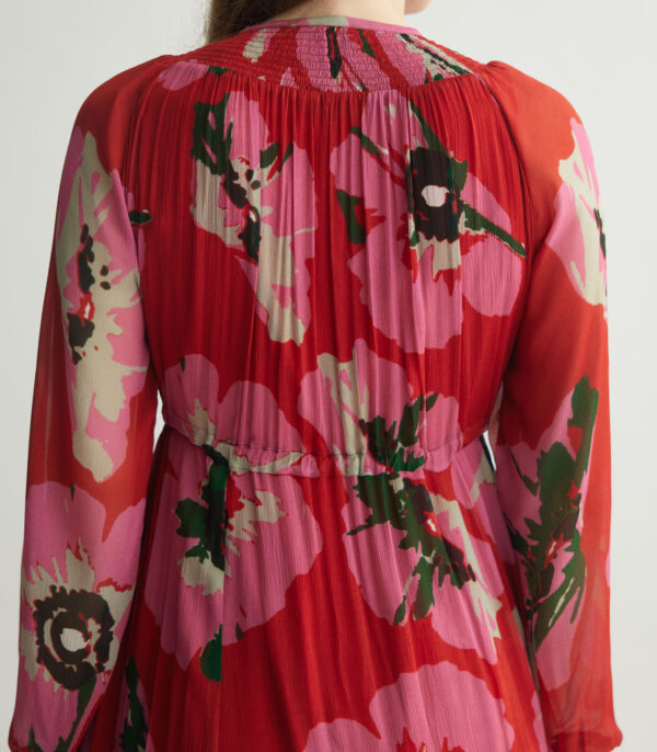 RED AND PINK FLORAL KAFTAN DRESS - Image 3