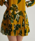 MUSTARD AND GREEN FLORAL SHORT DRESS - Image 3