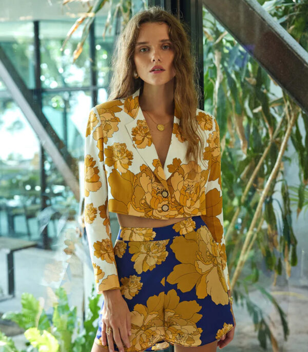 Bloom Cropped Blazer With Shorts