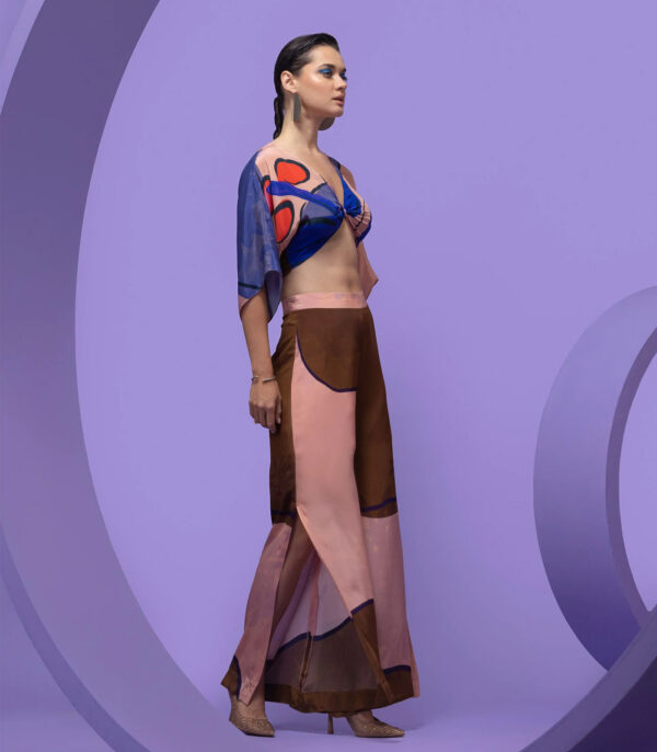 BOXY CROP TOP WITH SLITTED PANTS - Image 2