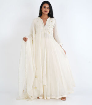 Ivory Anarkali Set