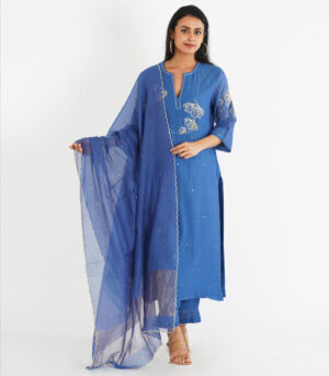 Blue blossom Kurta Set