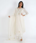Ivory Organza patch kurta set
