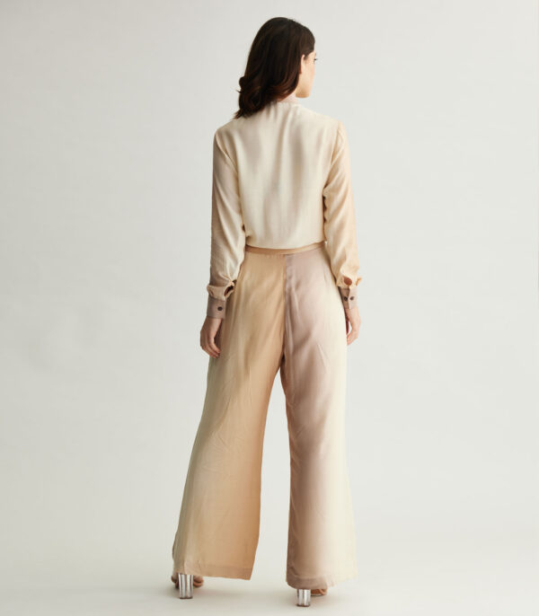 OFF WHITE & BEIGE OMBRE PRINT PANTS - Image 2