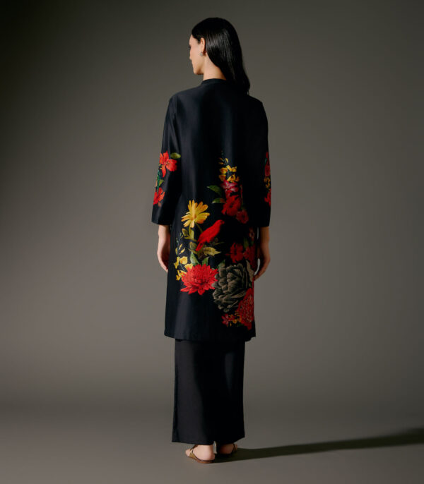 Chanderi Tunic Set with Abstract Print and Voile Pant - Image 2