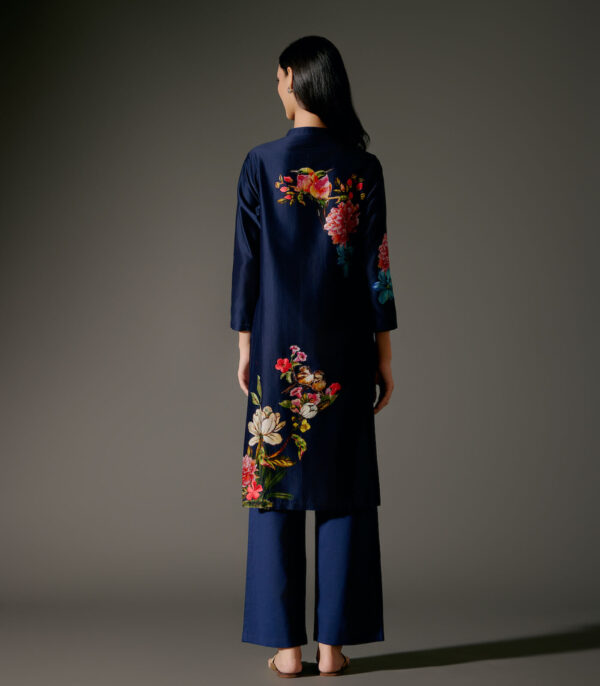 Chanderi Tunic Set with Abstract Print and Voile Pant - Image 2