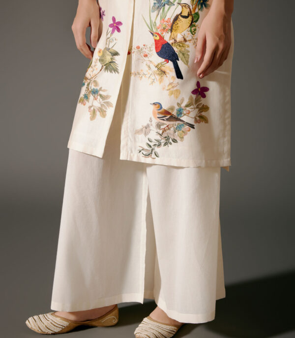 Chanderi Tunic Set with Abstract Print and Voile Pant - Image 3