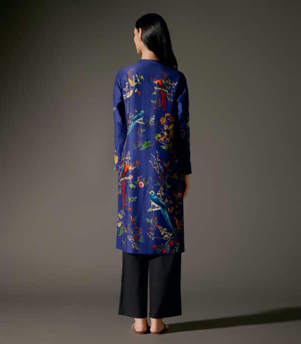 Chanderi Tunic Set with Abstract Print and Voile Pant - Image 2