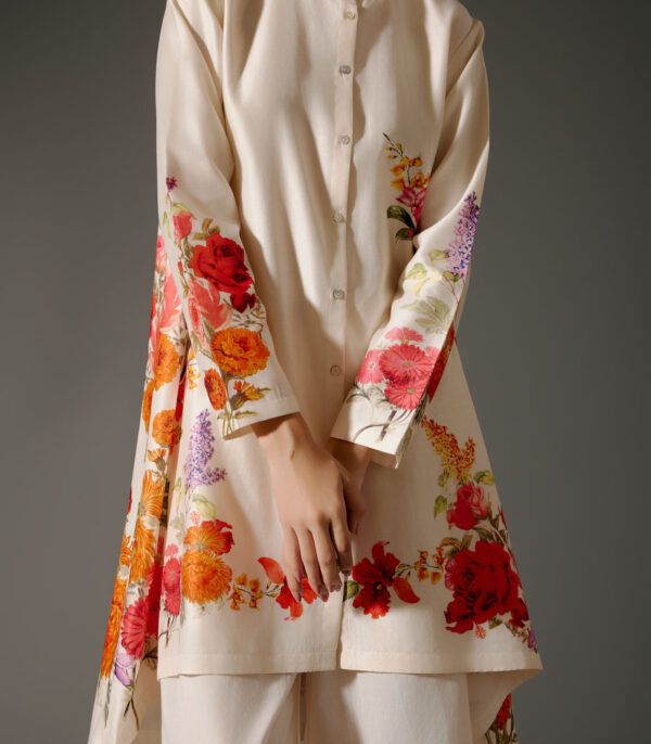 Flared A-Line Tunic Set in Chanderi Silk - Image 3