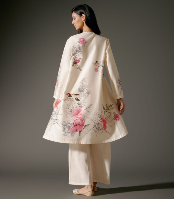 Flared A-Line Tunic Set in Chanderi Silk - Image 2