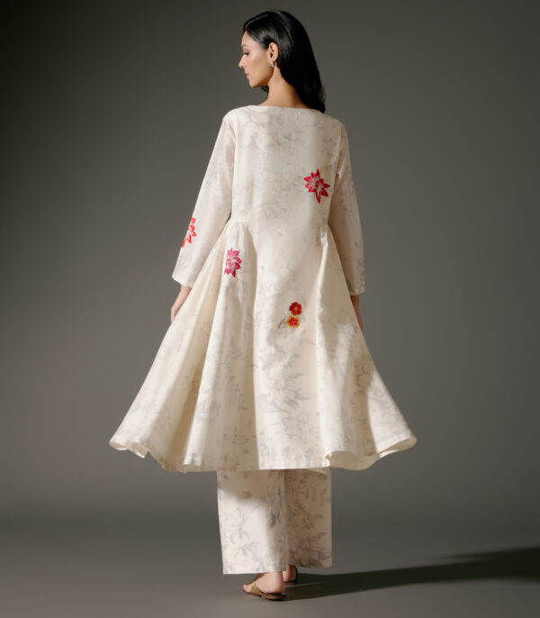 Flared A-Line Tunic Set in Chanderi Silk - Image 2