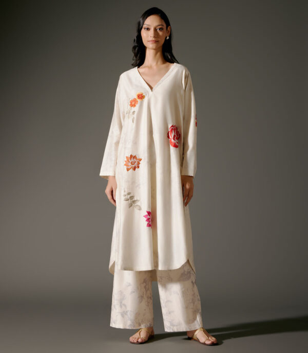 Flared A-Line Tunic Set in Chanderi Silk