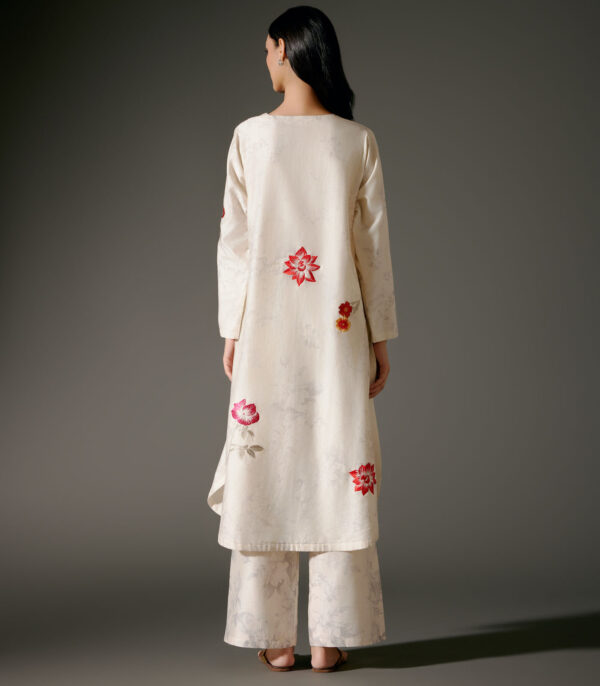 Flared A-Line Tunic Set in Chanderi Silk - Image 2