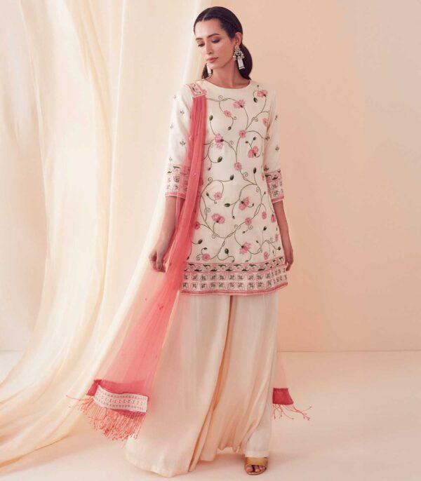 Ivory Lotus Garden Sharara Set - Image 2