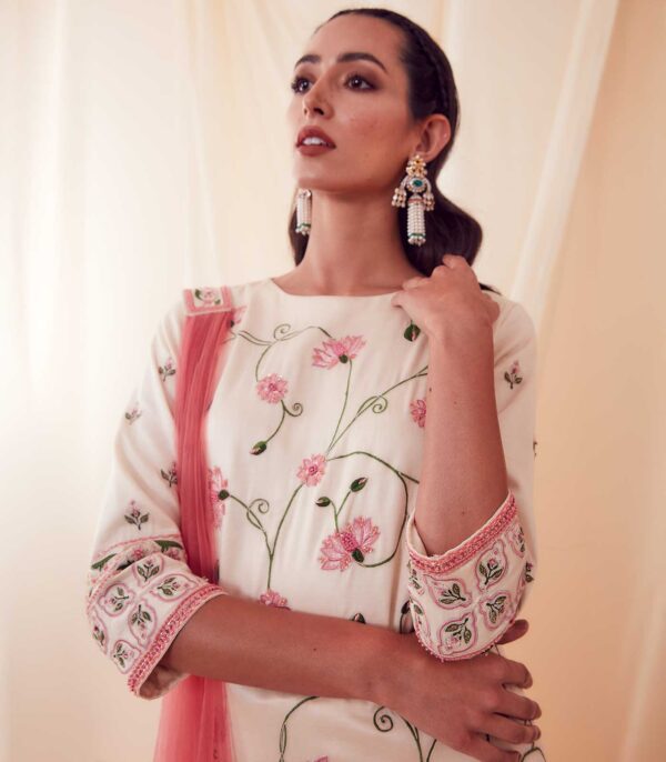 Ivory Lotus Garden Sharara Set - Image 3