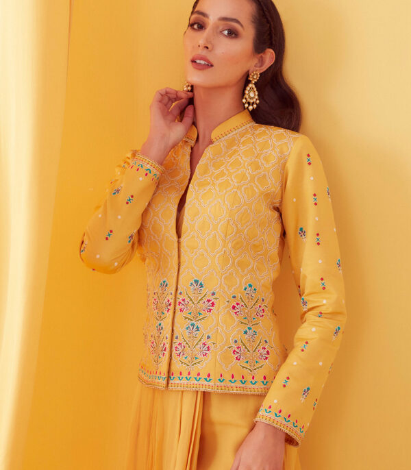 Mustard Bundi Saree Concept Set - Image 3