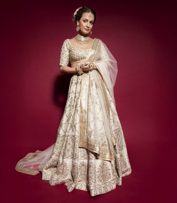 Ivory Zardozi Embroidery Lehenga