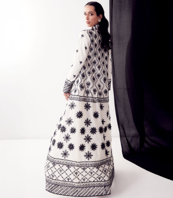 Black & White Applique Work Jacket Set - Image 2