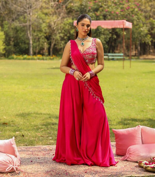KARISHMA DRAPE SHARARA SAREE