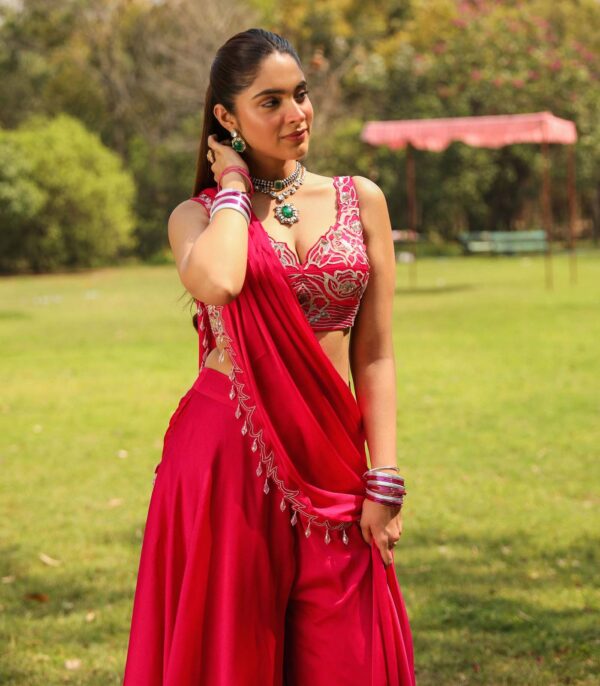 KARISHMA DRAPE SHARARA SAREE - Image 3