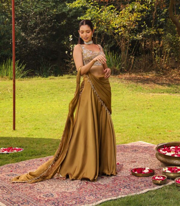 KARISHMA DRAPE SHARARA SAREE - Image 3