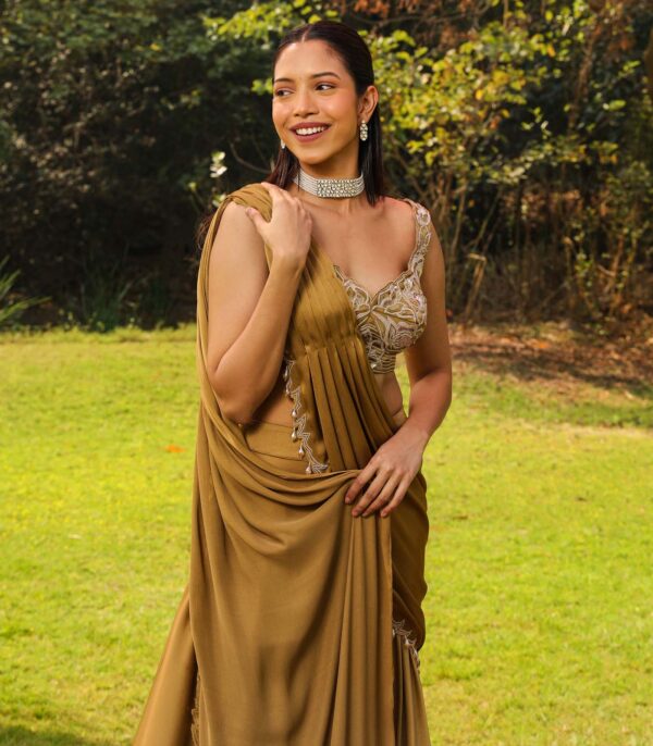 KARISHMA DRAPE SHARARA SAREE - Image 4