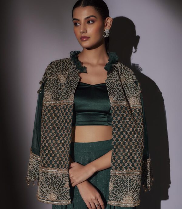 JULLIET EMBROIDERED JACKET WITH SHARARA - Image 3