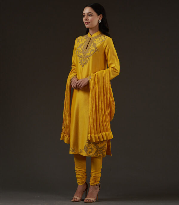 Embroidered straight kurta set - Image 3