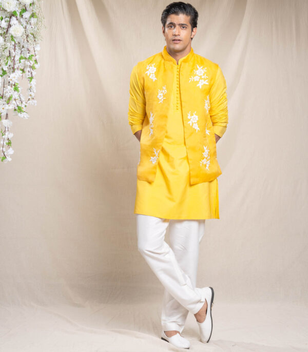 Yellow Organza Bundi Set