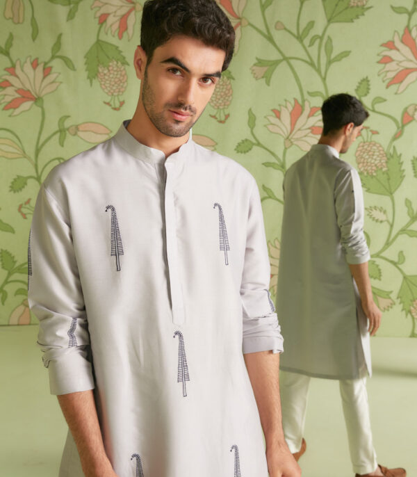 Grey Kurta Set - Image 2