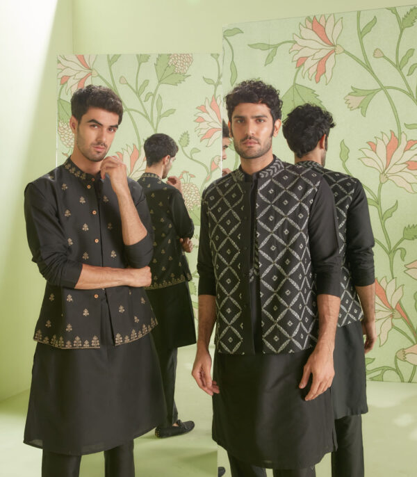 Black Kurta Bundi Set - Image 2