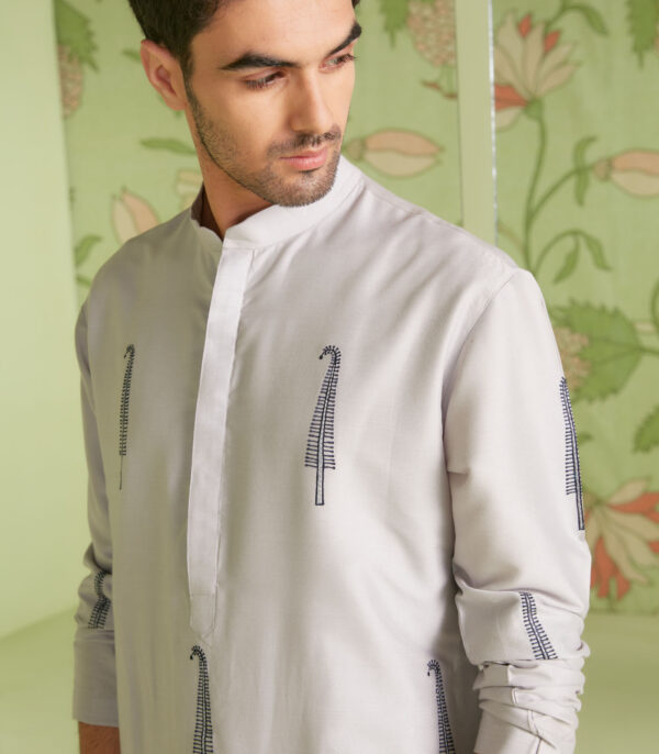 Grey Kurta Set - Image 3