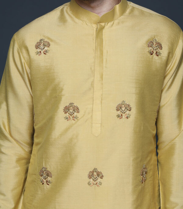 Mustard Motif Kurta Set - Image 5