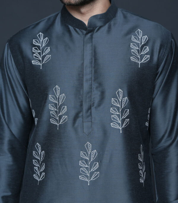 Charcoal Grey Kurta Set - Image 2