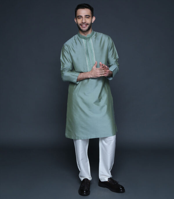 Vintage Green Kurta Set - Image 3