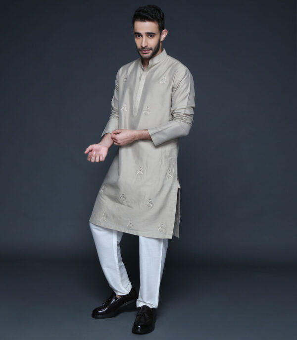 Stone Grey Kurta Set - Image 3