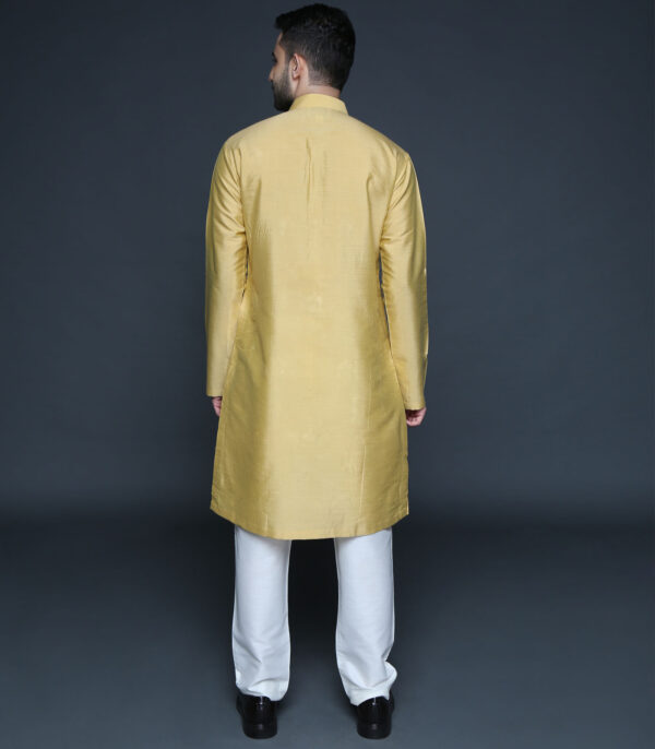Mustard Motif Kurta Set - Image 3